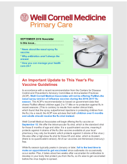 Fall 2016 - Weill Cornell Medical Associates