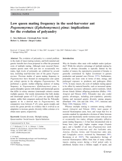 Low queen mating frequency in the seed-harvester ant