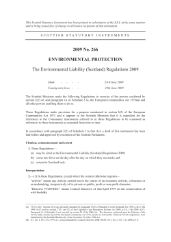 2009 No. 266 ENVIRONMENTAL PROTECTION The Environmental