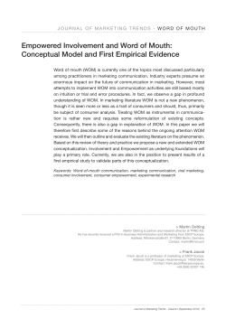 Empowered Involvement and Word of Mouth