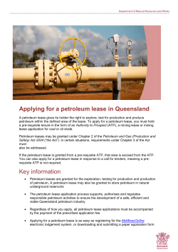 Petroleum Lease Guideline - Department of Natural Resources and