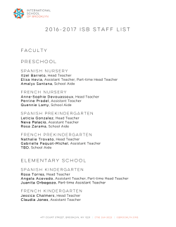 ISB 2016-2017 Staff List - International School of Brooklyn