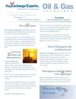 Oil and Gas Exchanges - 1031 Exchange Experts