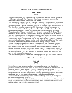 The Dreyfus Affair &ndash; Primary Documents