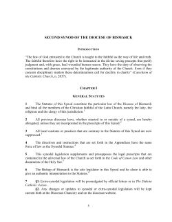 SECOND SYNOD OF THE DIOCESE OF BISMARCK