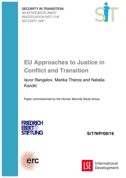 EU Approaches to Justice in Conflict and Transition