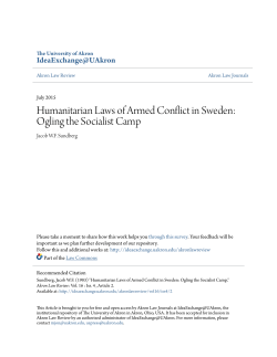 Humanitarian Laws of Armed Conflict in Sweden: Ogling the
