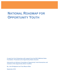 National Roadmap for Opportunity Youth
