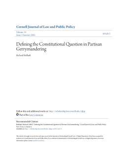 Defining the Constitutional Question in Partisan Gerrymandering