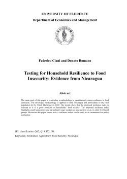 Testing for Household Resilience to Food Insecurity: Evidence from