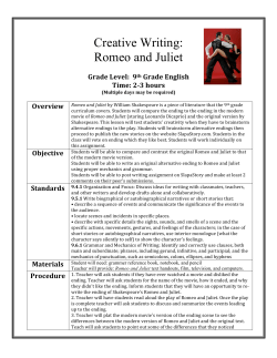 Creative Writing: Romeo and Juliet