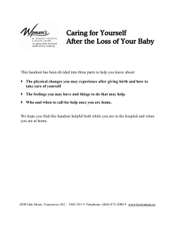 Caring for Yourself After the Loss of Your Baby