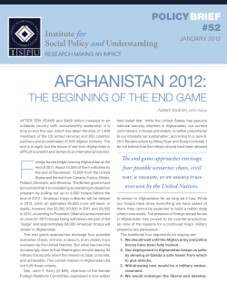 AFghANISTAN 2012 - Ministry of Foreign Affairs