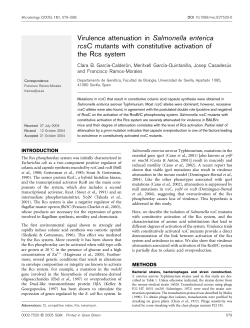 Virulence attenuation in Salmonella enterica rcsC mutants with
