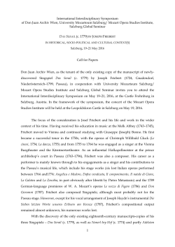 Call for Papers - Don Juan Archiv Wien