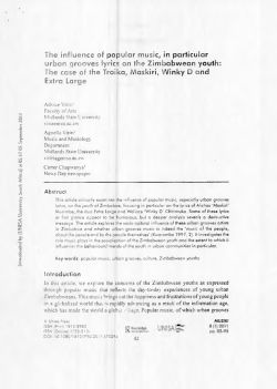 The influence of popular music, in particular urban grooves lyrics on