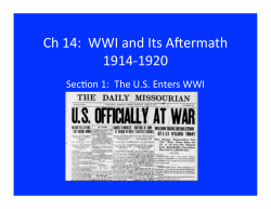 Ch 14: WWI and Its Aftermath 1914