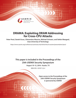 DRAMA: Exploiting DRAM Addressing for Cross-CPU Attacks