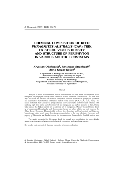 CHEMICAL COMPOSITION OF REED PHRAGMITES AUSTRALIS