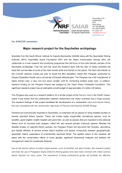 Pangaea Project press release for SANCOR newsletter