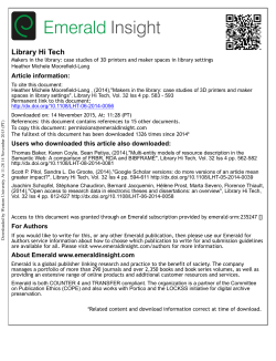 Makers in the library: case studies of 3D printers and maker spaces