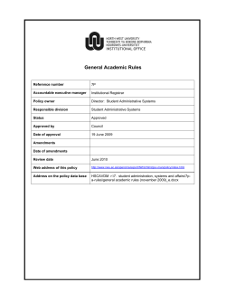 General Academic Rules