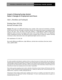Impact of Allowing Sunday Alcohol Sales in Georgia on Employment