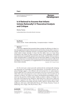 Is It Rational to Assume that Infants Imitate Rationally? A Theoretical