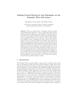 Linking Lexical Resources and Ontologies on the