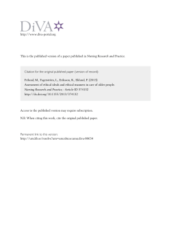 Assessment of ethical ideals and ethical manners in care of older