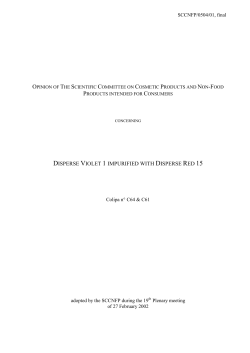 opinion on the SCCNFP on disperse violet 1 impurified with
