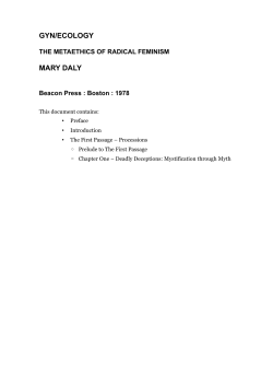 gyn/ecology mary daly - Biblioteca Alternativa