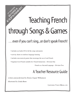 Teaching French through Songs and Games