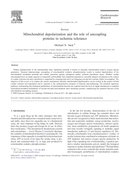 Mitochondrial depolarization and the role of uncoupling proteins in