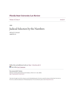 Judicial Selection by the Numbers - Scholarship Repository