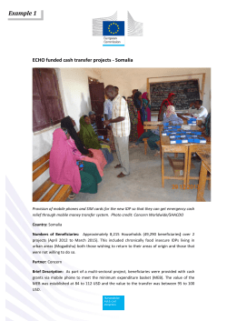 Examples of EU-funded projects on cash assistance