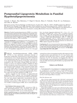 Postprandial Lipoprotein Metabolism in Familial