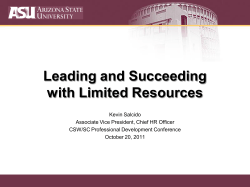 Leading and Succeeding with Limited Resources