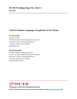 Tool to Evaluate Language Complexity of Test Items