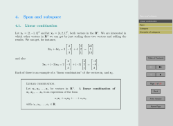 4. Span and subspace