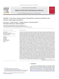 Physics of the Earth and Planetary Interiors DOUAR: A new three