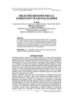DIELECTRIC BEHAVIOR AND A.C. CONDUCTIVITY IN CdO