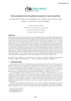 Odor perception and air quality annoyance in noise sensitivity