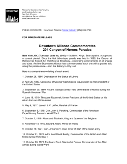 Downtown Alliance Commemorates 204 Canyon of Heroes Parades