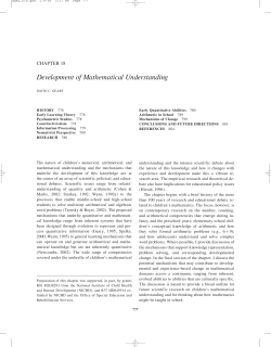 Development of Mathematical Understanding