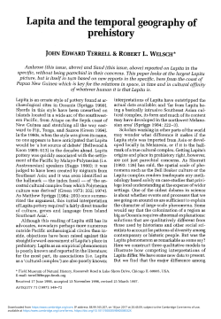 Lapita and the temporal geography of prehistory