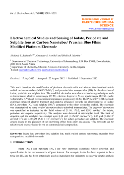 Electrochemical Studies and Sensing of Iodate, Periodate and