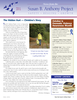 Fall 2012 - Susan B. Anthony Project