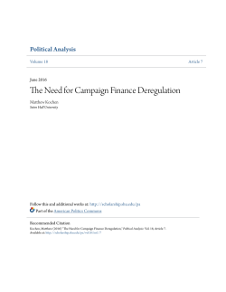 The Need for Campaign Finance Deregulation