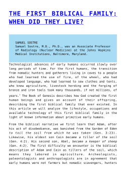 the first biblical family: when did they live?